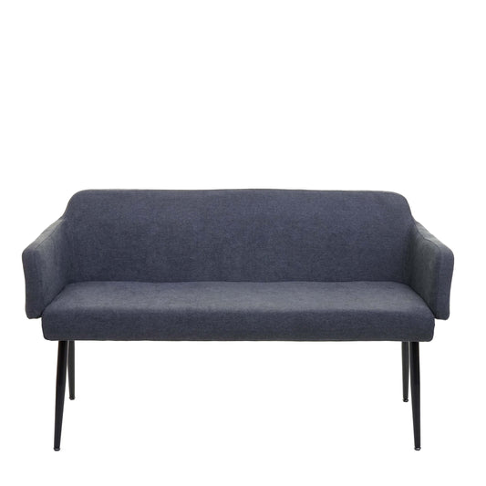 Cosmo Casa - Bank - Gestoffeerd - Textiel - Antraciet - 133 cm