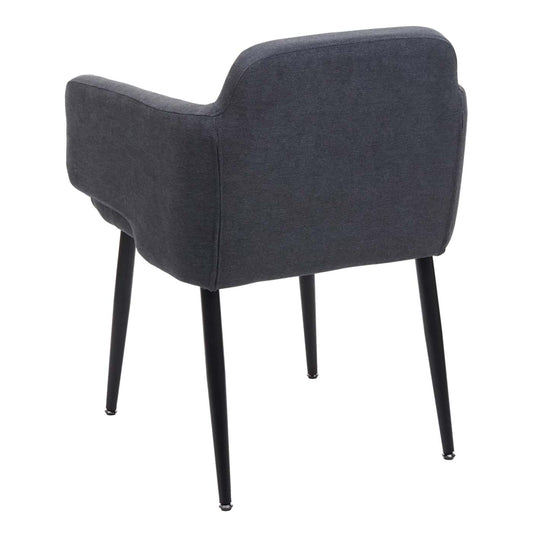 Cosmo Casa - Eetkamerset van 2 Stoelen en Bank - Eetkamergroep - Textiel - Antraciet