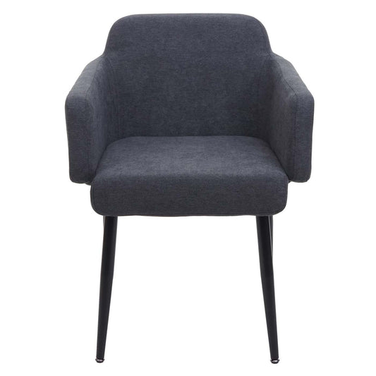 Cosmo Casa - Eetkamerset van 2 Stoelen en Bank - Eetkamergroep - Textiel - Antraciet