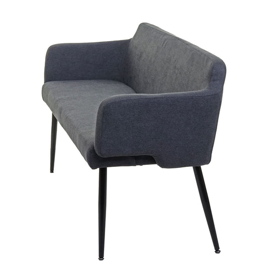 Cosmo Casa - Eetkamerset van 2 Stoelen en Bank - Eetkamergroep - Textiel - Antraciet