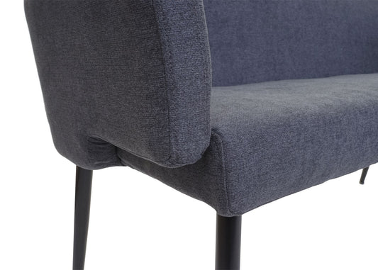 Cosmo Casa - Bank - Gestoffeerd - Textiel - Antraciet - 133 cm