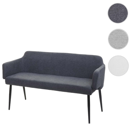 Cosmo Casa - Bank - Gestoffeerd - Textiel - Antraciet - 133 cm