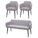 Cosmo Casa - Eetkamerset van 2 Stoelen en Bank - Eetkamergroep - Textiel - Grijs