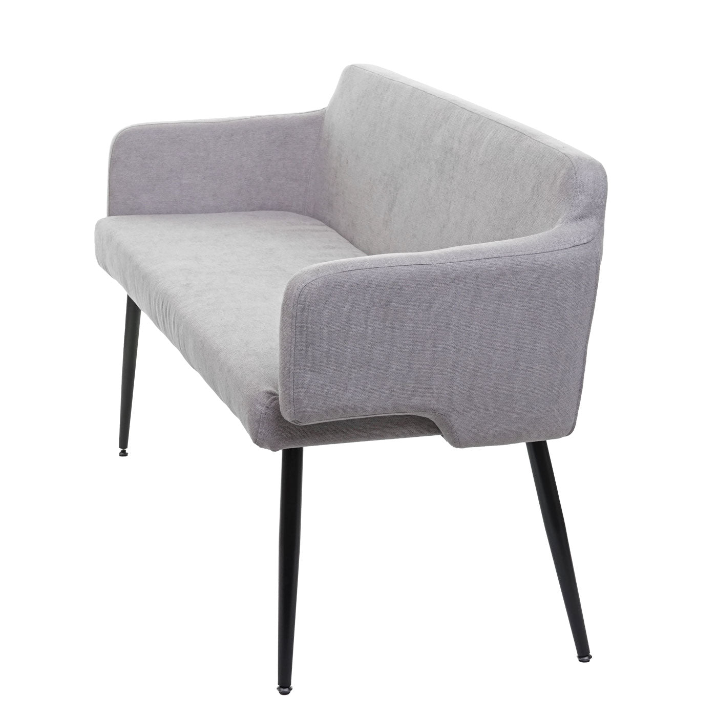 Cosmo Casa - Eetkamerset van 2 Stoelen en Bank - Eetkamergroep - Textiel - Grijs