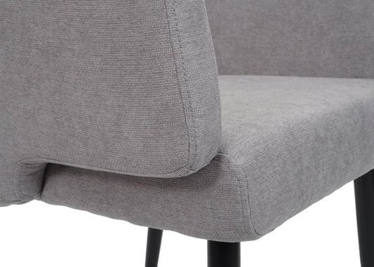 Cosmo Casa - Eetkamerset van 4 Stoelen en Bank - Eetkamergroep - Textiel - Grijs