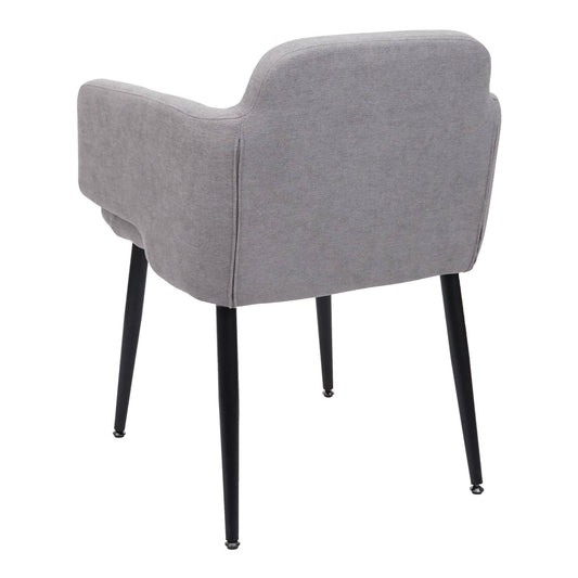 Cosmo Casa - Eetkamerset van 4 Stoelen en Bank - Eetkamergroep - Textiel - Grijs