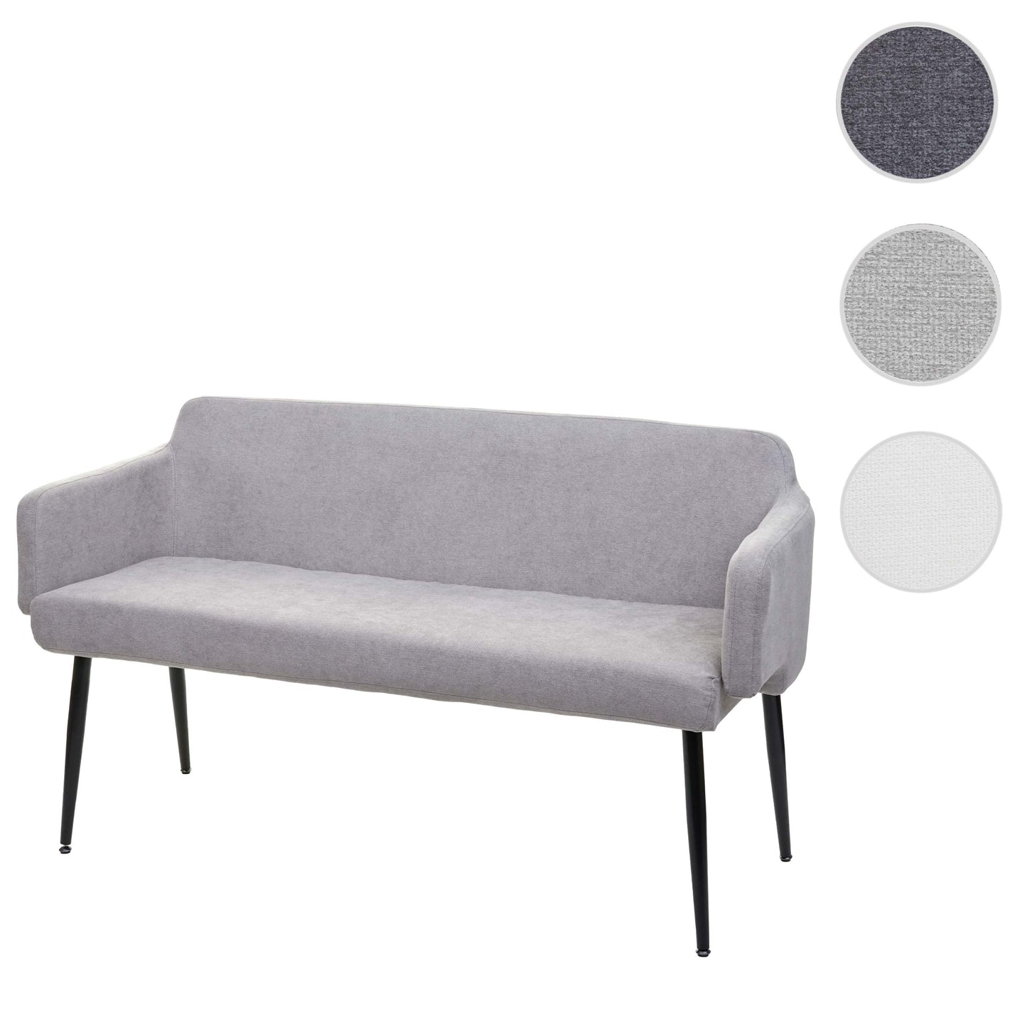 Cosmo Casa - Bank - Gestoffeerd - Textiel - Grijs - 133 cm