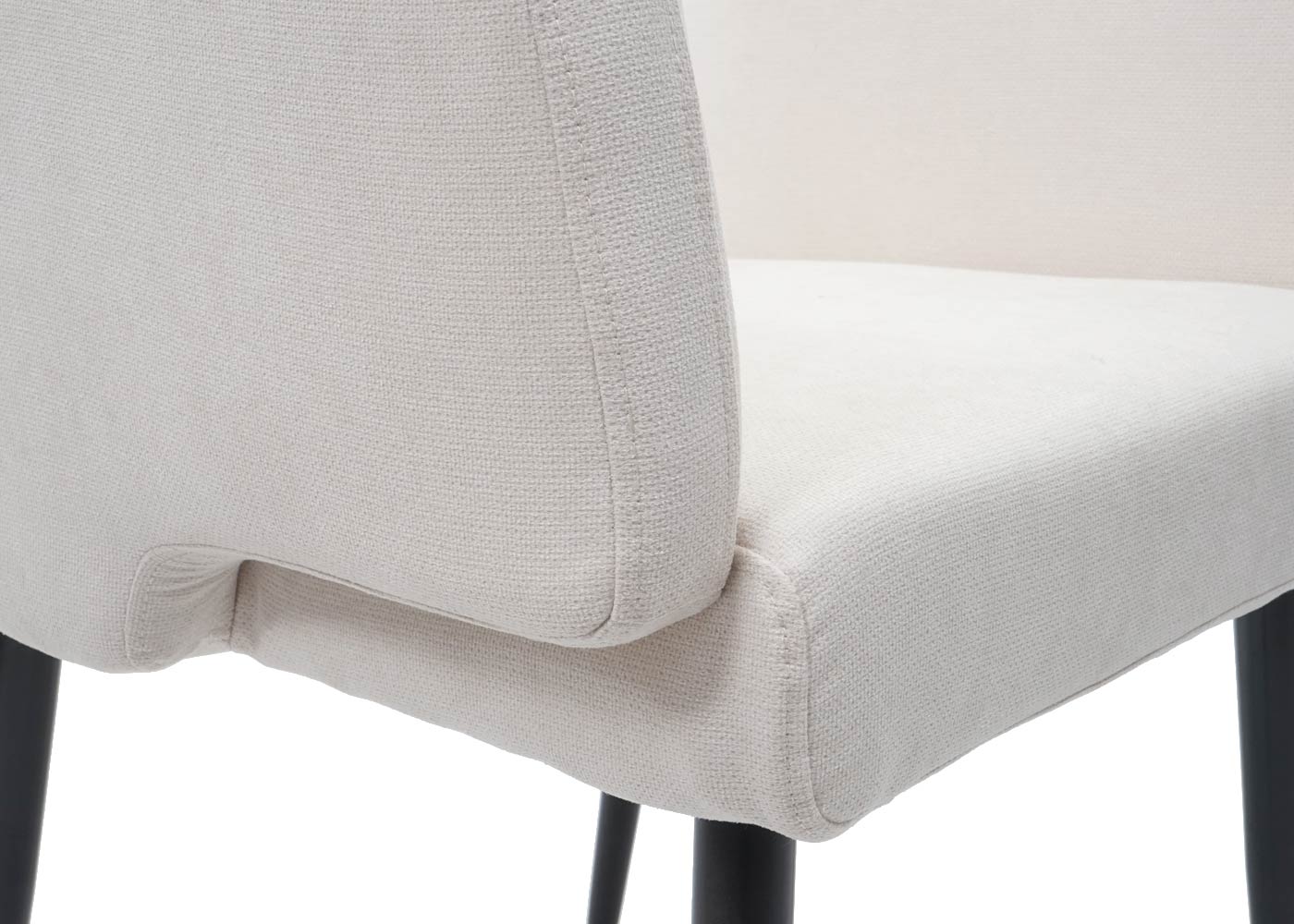 Cosmo Casa - Eetkamerset van 2 Stoelen en Bank - Eetkamergroep - Textiel - Crèmewit