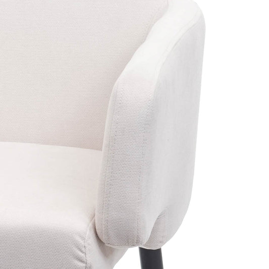 Cosmo Casa - Eetkamerset van 2 Stoelen en Bank - Eetkamergroep - Textiel - Crèmewit