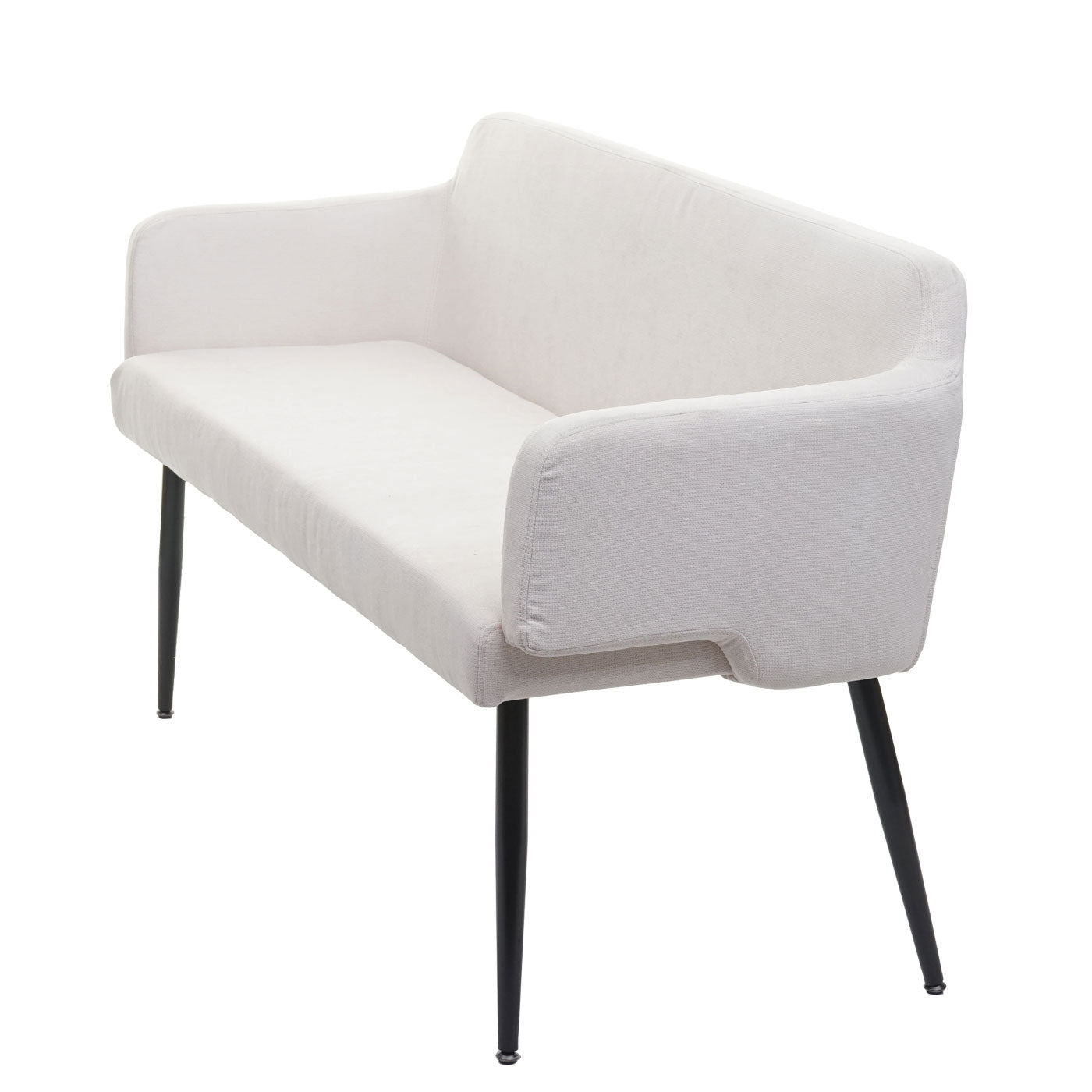 Cosmo Casa - Eetkamerset van 2 Stoelen en Bank - Eetkamergroep - Textiel - Crèmewit