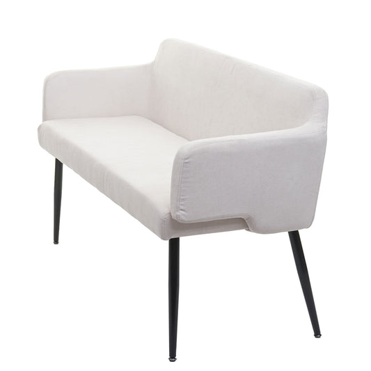 Cosmo Casa - Eetkamerset van 2 Stoelen en Bank - Eetkamergroep - Textiel - Crèmewit