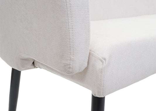 Cosmo Casa - Bank - Gestoffeerd - Textiel - Crèmewit - 133 cm