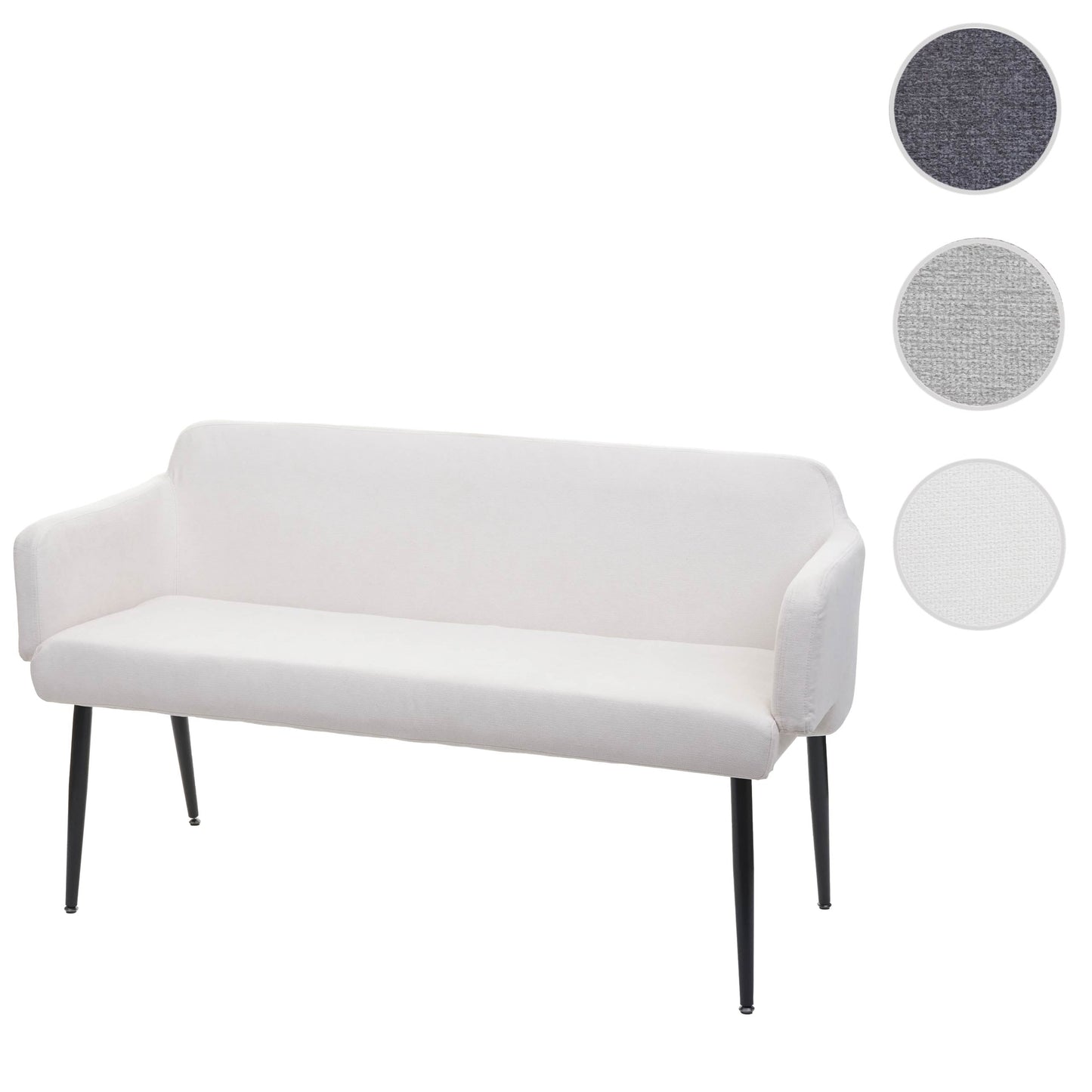 Cosmo Casa - Bank - Gestoffeerd - Textiel - Crèmewit - 133 cm