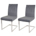 Cosmo Casa - Set van 2 Sledestoelen - Bezoekers- & Vergaderstoel - Fluweel & Geborsteld RVS - Donkergrijs