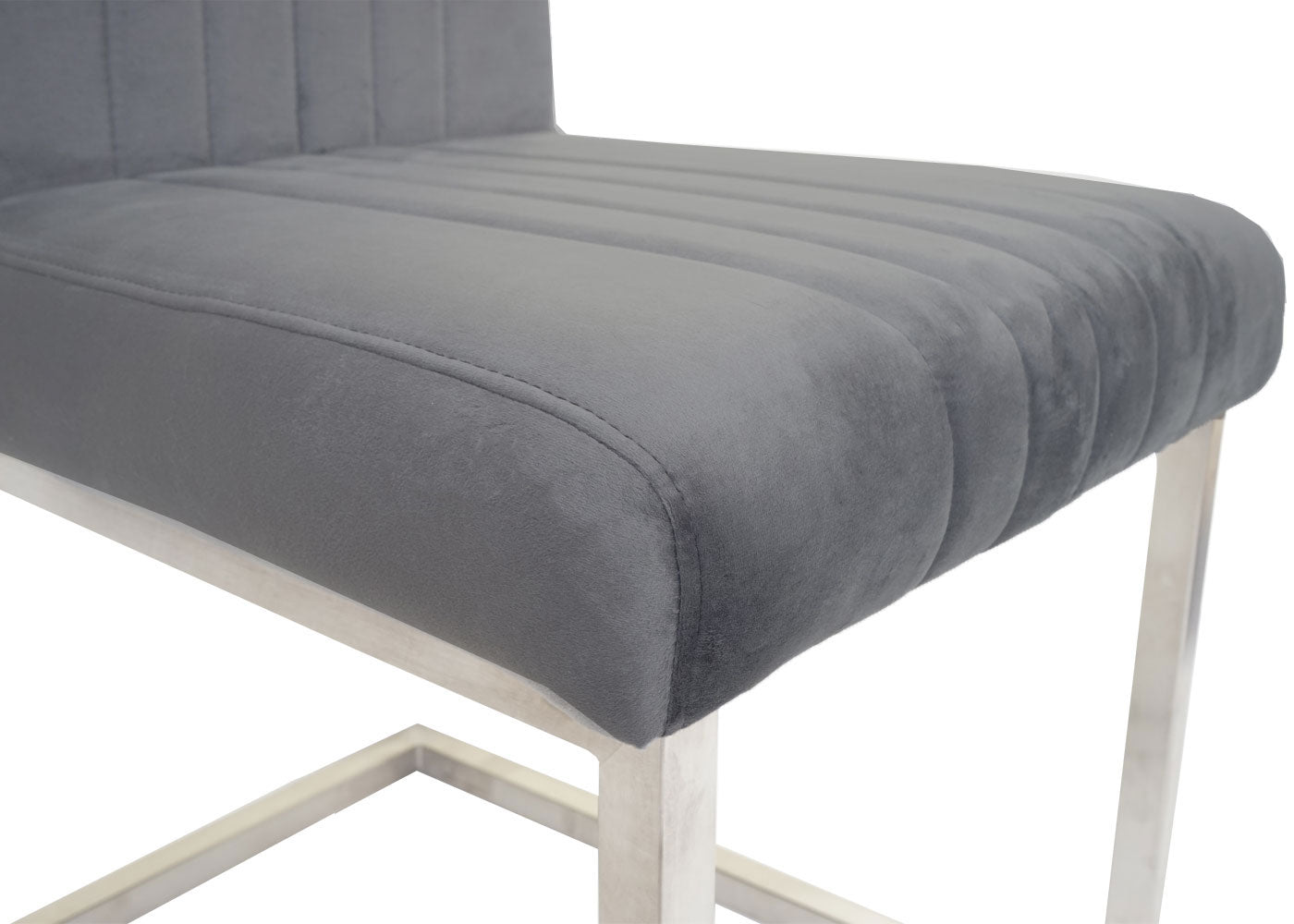 Cosmo Casa - Set van 2 Sledestoelen - Bezoekers- & Vergaderstoel - Fluweel & Geborsteld RVS - Donkergrijs