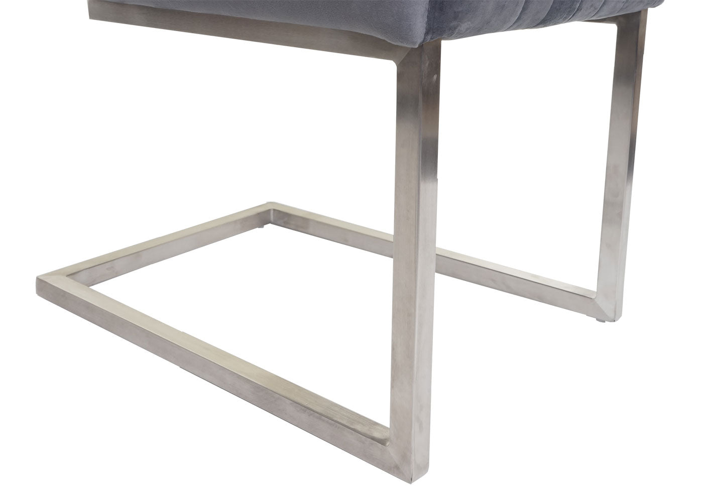 Cosmo Casa - Set van 2 Sledestoelen - Bezoekers- & Vergaderstoel - Fluweel & Geborsteld RVS - Donkergrijs