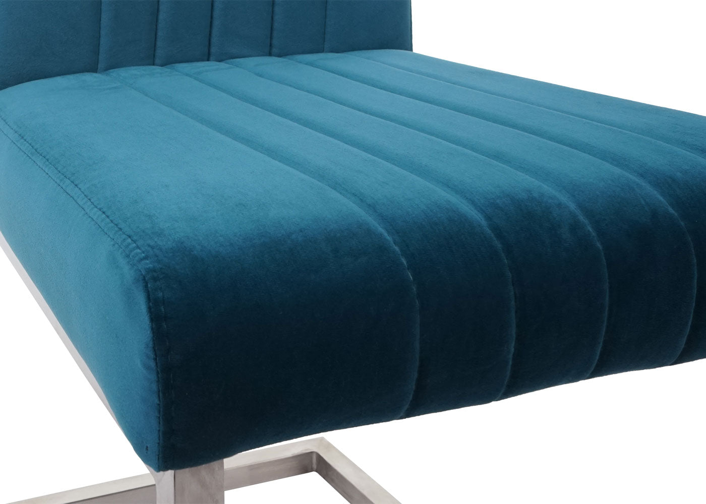 Cosmo Casa - Set van 2 Sledestoelen - Bezoekers- & Vergaderstoel - Fluweel & Geborsteld RVS - Turkooisblauw