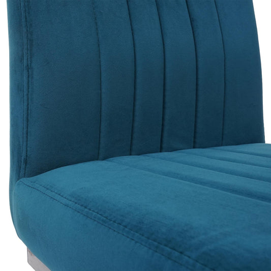 Cosmo Casa - Set van 2 Sledestoelen - Bezoekers- & Vergaderstoel - Fluweel & Geborsteld RVS - Turkooisblauw