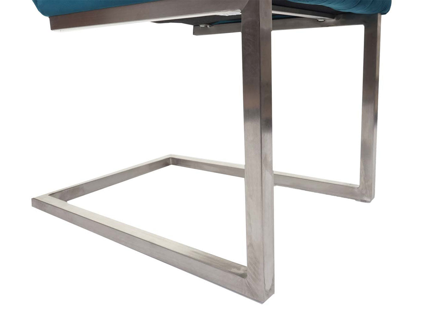 Cosmo Casa - Set van 2 Sledestoelen - Bezoekers- & Vergaderstoel - Fluweel & Geborsteld RVS - Turkooisblauw