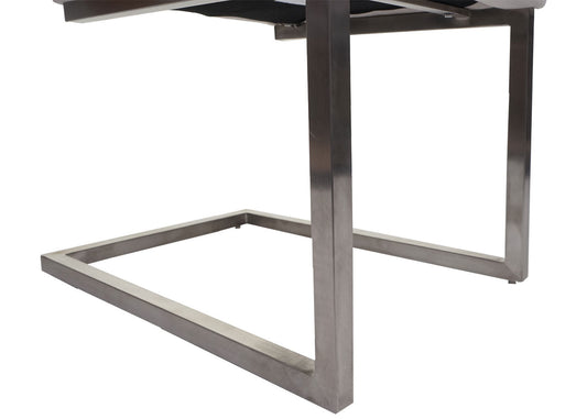 Cosmo Casa - Set van 2 Sledestoelen - Bezoekers- & Vergaderstoel - Fluweel & Geborsteld RVS - Crèmewit