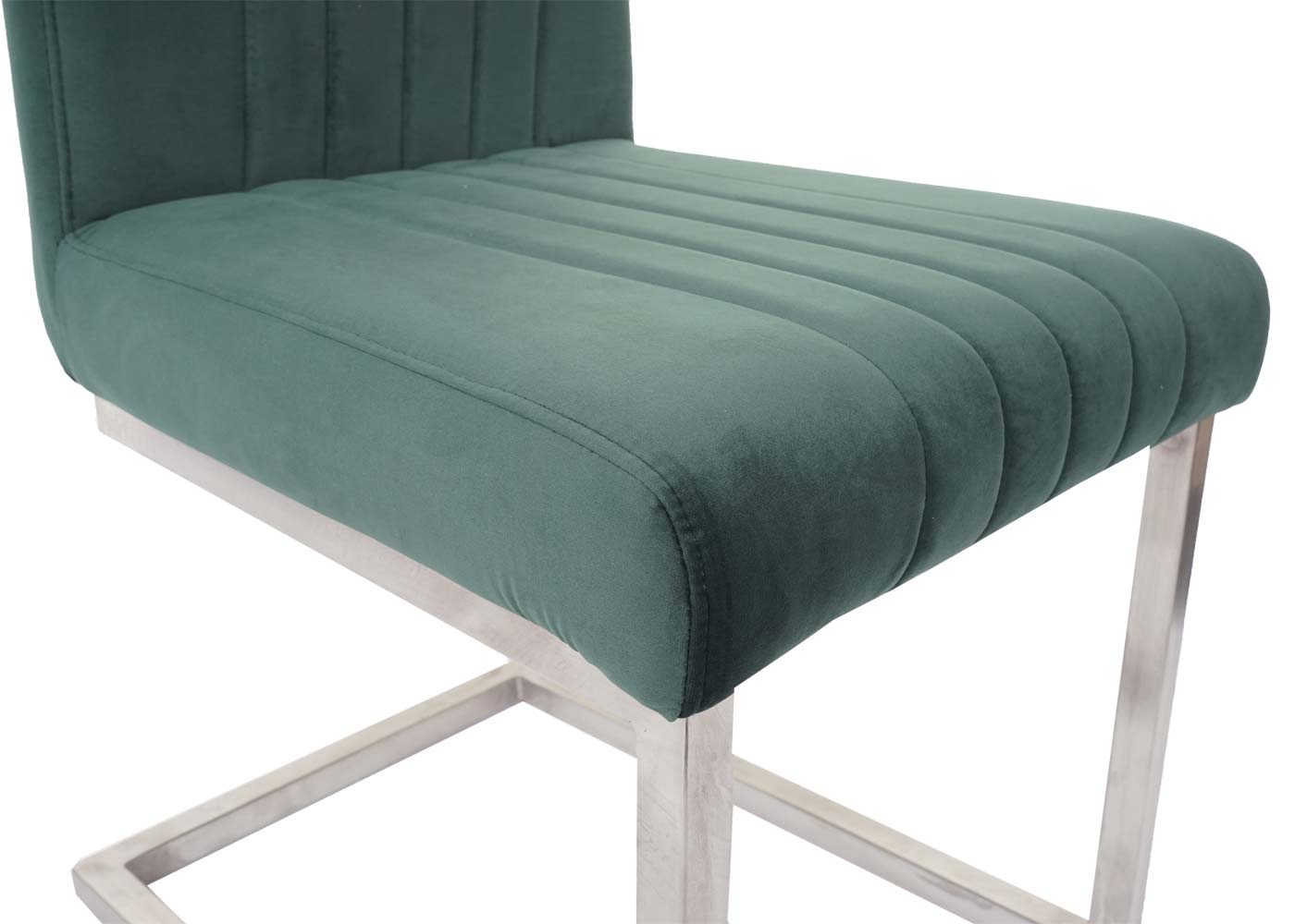Cosmo Casa - Set van 2 Sledestoelen - Bezoekers- & Vergaderstoel - Fluweel & Geborsteld RVS - Groen