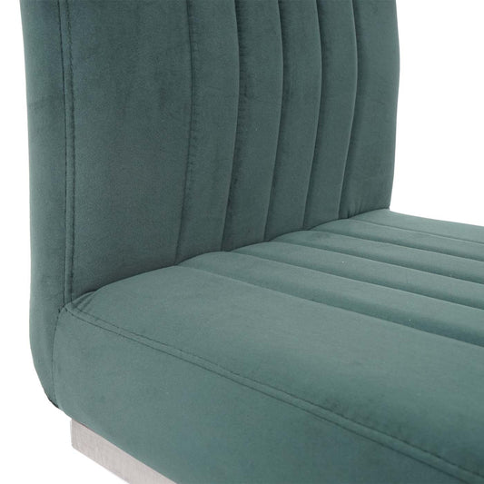 Cosmo Casa - Set van 2 Sledestoelen - Bezoekers- & Vergaderstoel - Fluweel & Geborsteld RVS - Groen