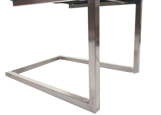 Cosmo Casa - Set van 2 Sledestoelen - Bezoekers- & Vergaderstoel - Fluweel & Geborsteld RVS - Groen