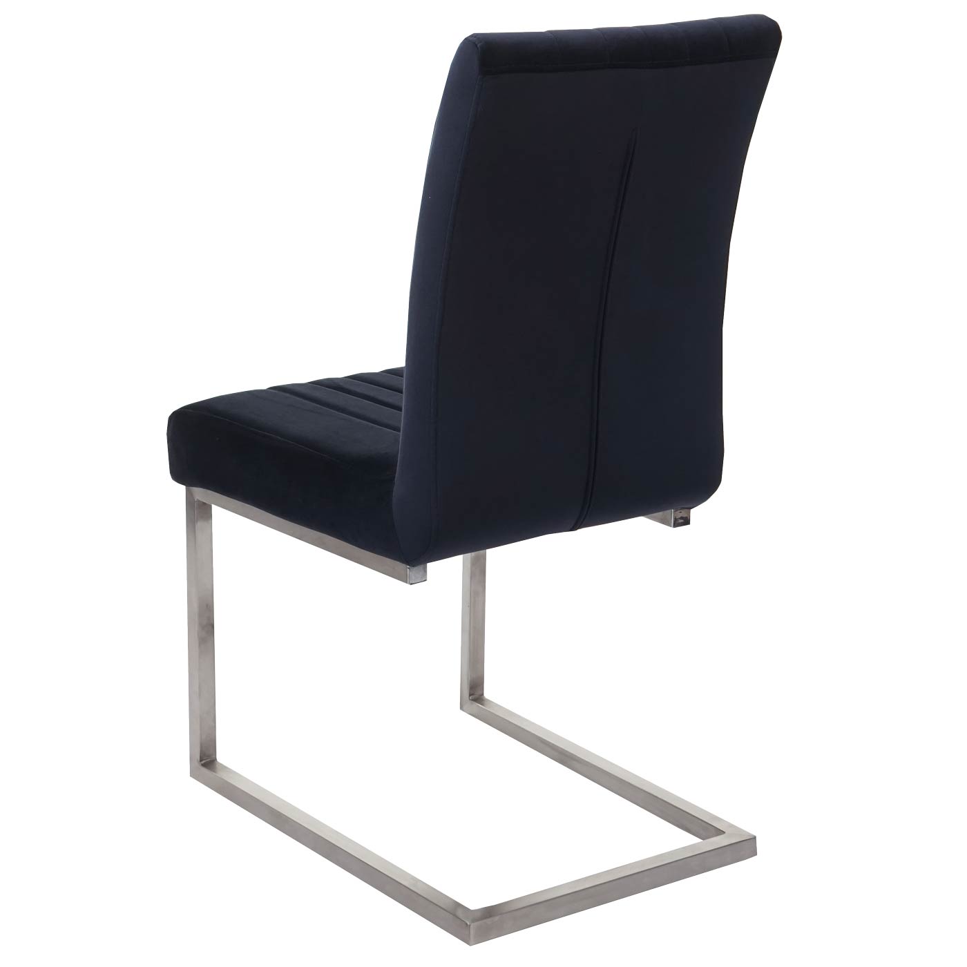 Cosmo Casa - Set van 2 Sledestoelen - Bezoekers- & Vergaderstoel - Fluweel & Geborsteld RVS - Antracietblauw