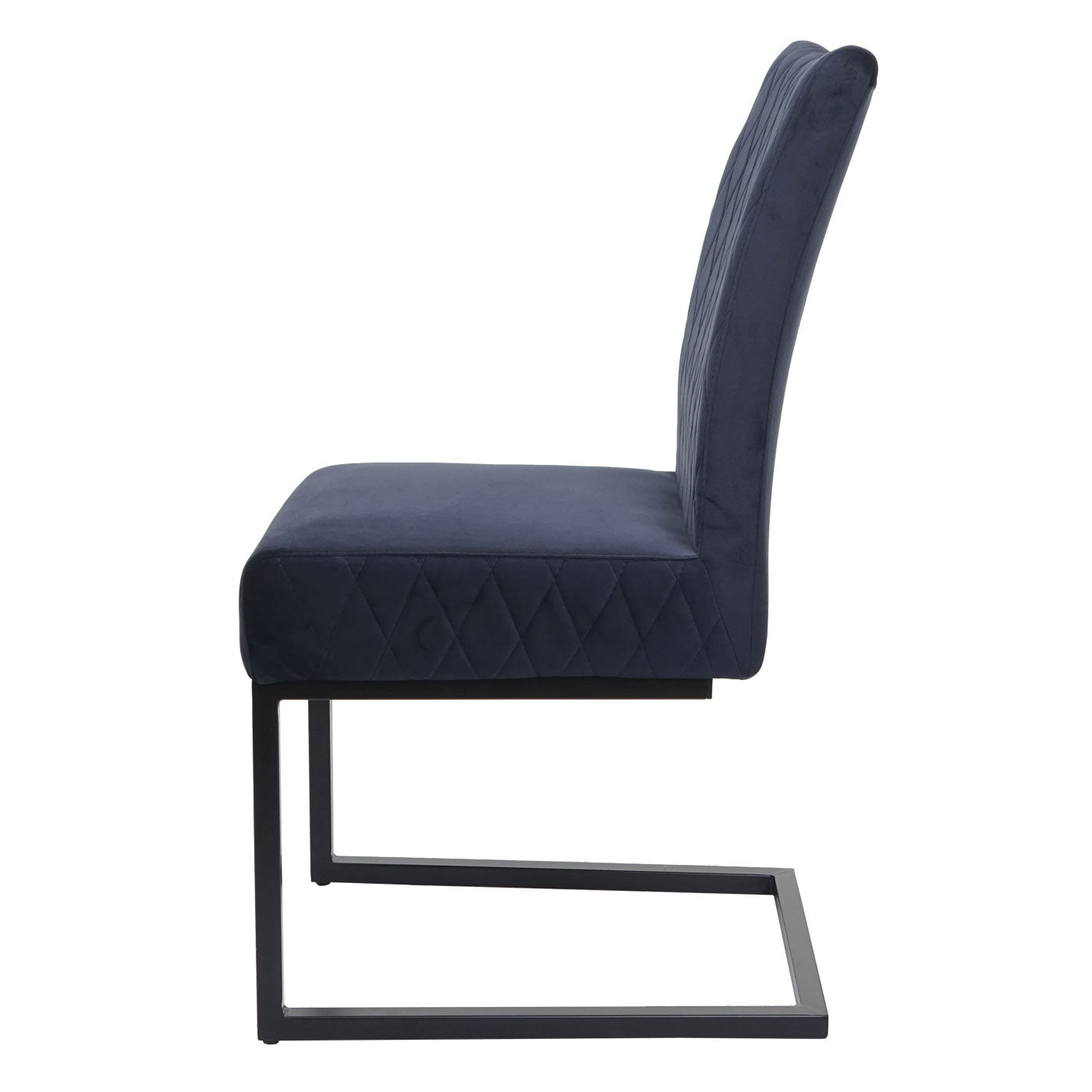 Cosmo Casa - Set van 2 Sledestoelen - Bezoekers- & Vergaderstoel - Fluweel & Gepoedercoat Staal - Antracietblauw