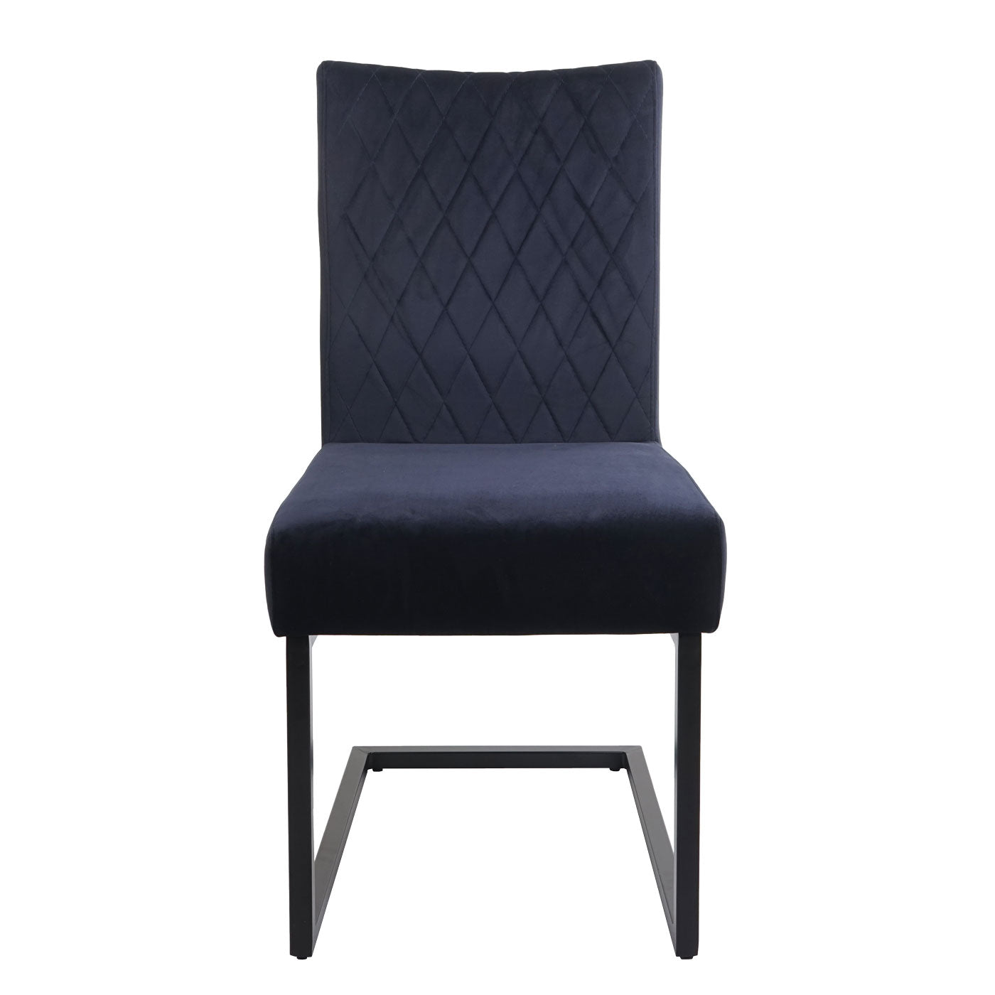 Cosmo Casa - Set van 2 Sledestoelen - Bezoekers- & Vergaderstoel - Fluweel & Gepoedercoat Staal - Antracietblauw