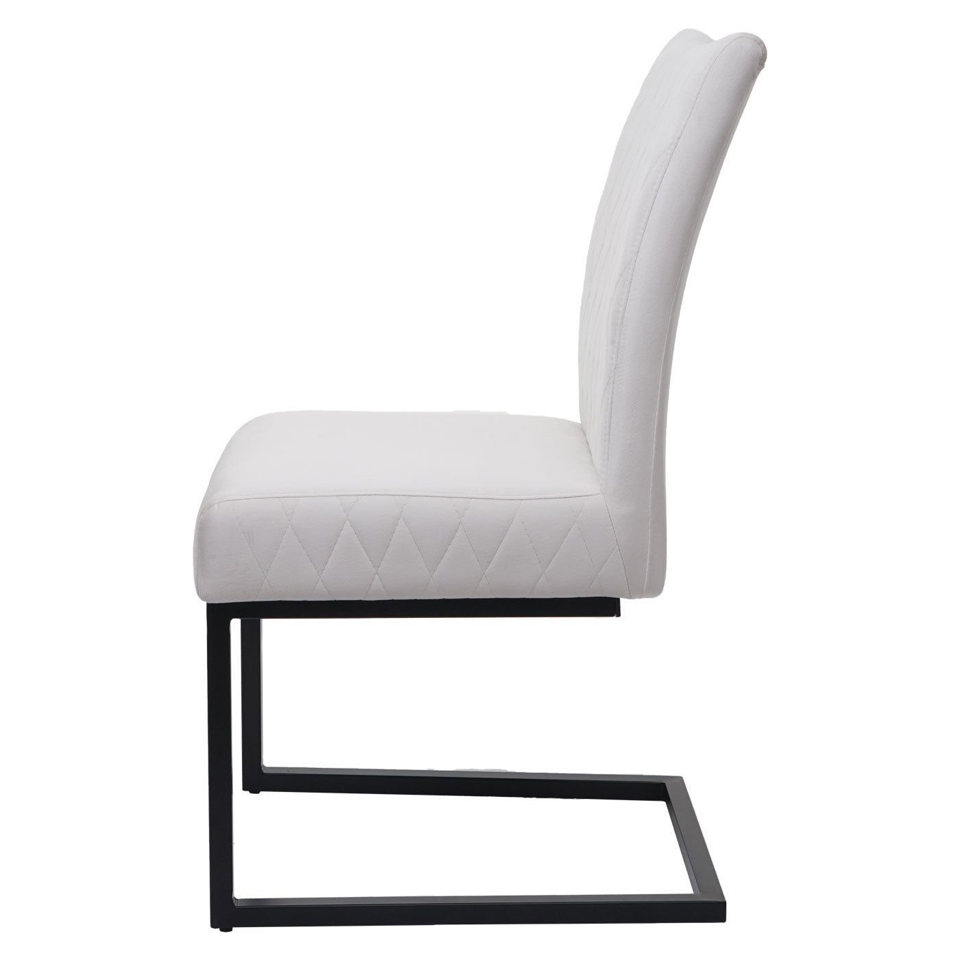 Cosmo Casa - Set van 2 Sledestoelen - Bezoekers- & Vergaderstoel - Fluweel & Gepoedercoat Staal - Crèmebeige