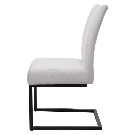 Cosmo Casa - Set van 2 Sledestoelen - Bezoekers- & Vergaderstoel - Fluweel & Gepoedercoat Staal - Crèmebeige