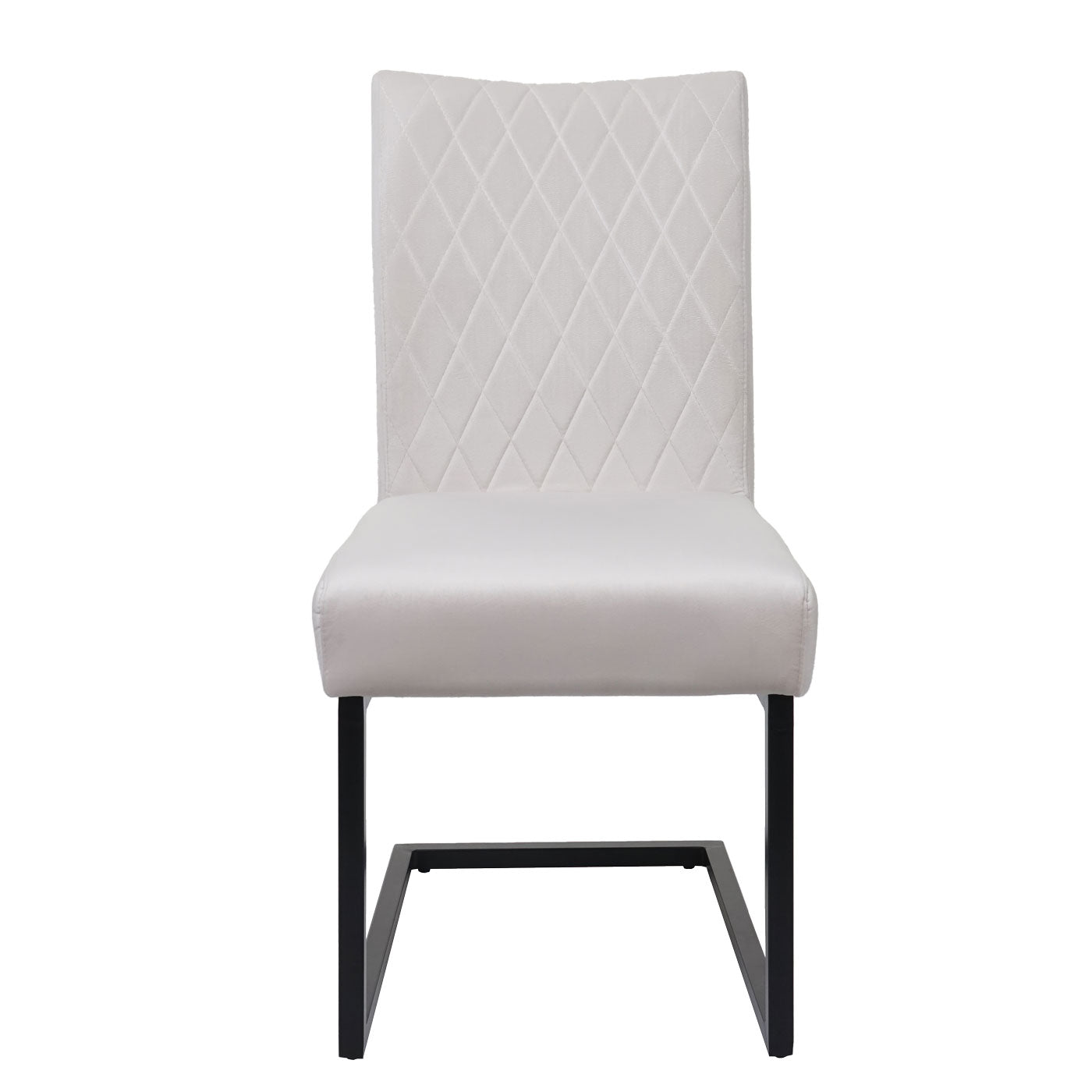 Cosmo Casa - Set van 2 Sledestoelen - Bezoekers- & Vergaderstoel - Fluweel & Gepoedercoat Staal - Crèmebeige