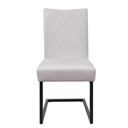 Cosmo Casa - Set van 2 Sledestoelen - Bezoekers- & Vergaderstoel - Fluweel & Gepoedercoat Staal - Crèmebeige