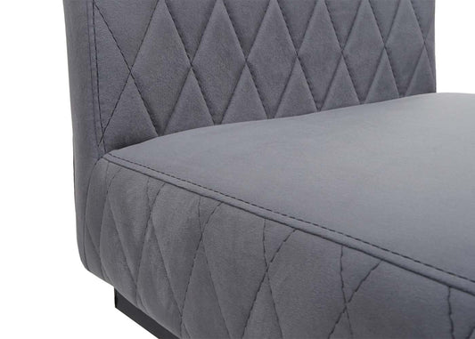 Cosmo Casa - Set van 2 Sledestoelen - Bezoekers- & Vergaderstoel - Fluweel & Gepoedercoat Staal - Donkergrijs