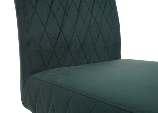 Cosmo Casa - Set van 2 Sledestoelen - Bezoekers- & Vergaderstoel - Fluweel & Gepoedercoat Staal - Groen