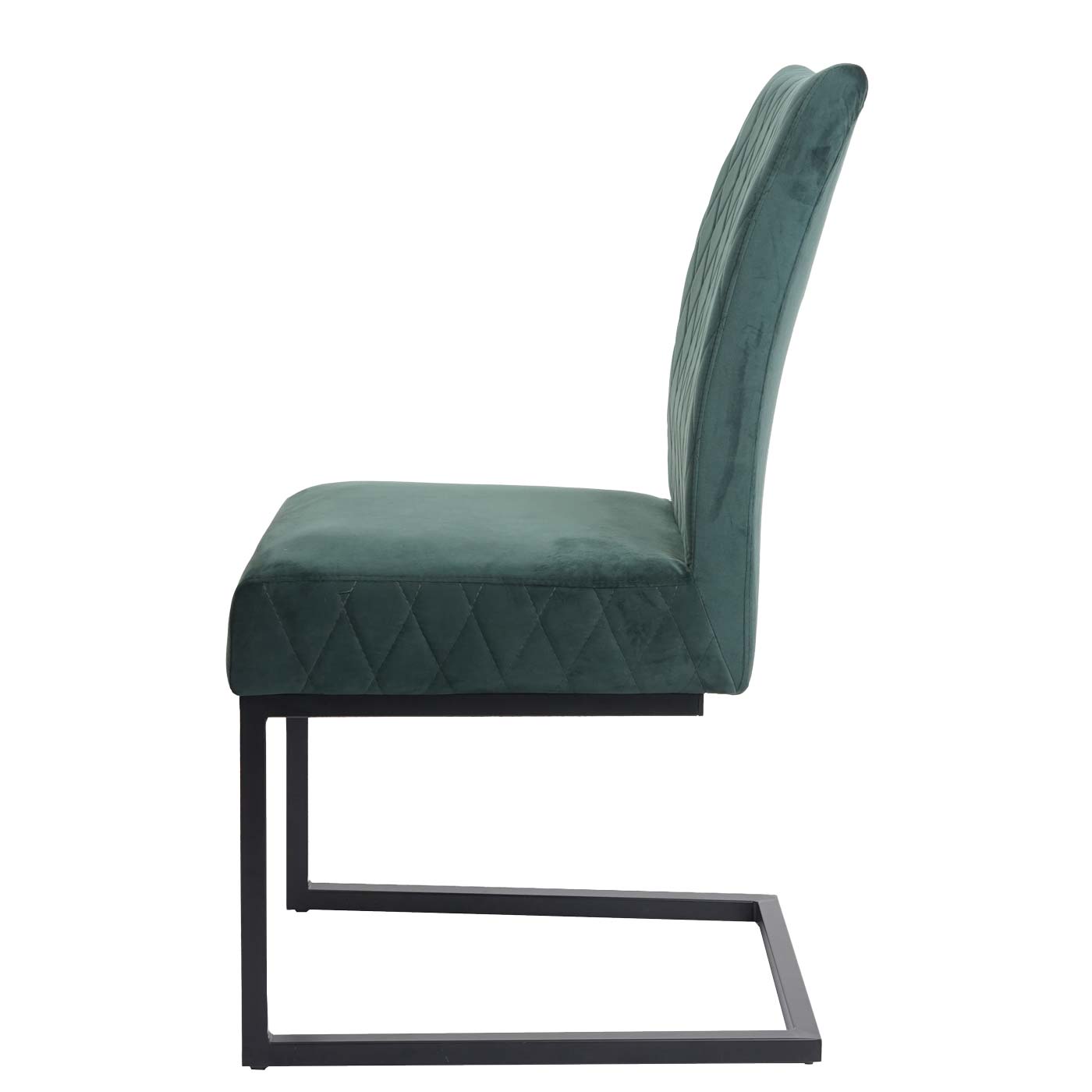 Cosmo Casa - Set van 2 Sledestoelen - Bezoekers- & Vergaderstoel - Fluweel & Gepoedercoat Staal - Groen