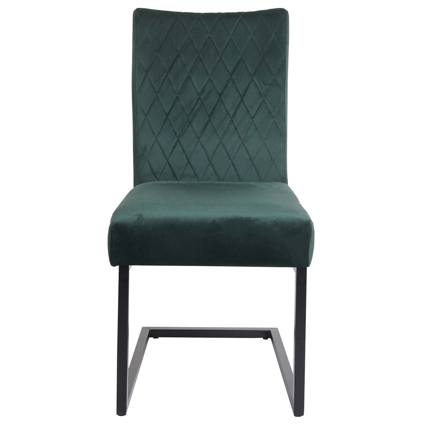 Cosmo Casa - Set van 2 Sledestoelen - Bezoekers- & Vergaderstoel - Fluweel & Gepoedercoat Staal - Groen