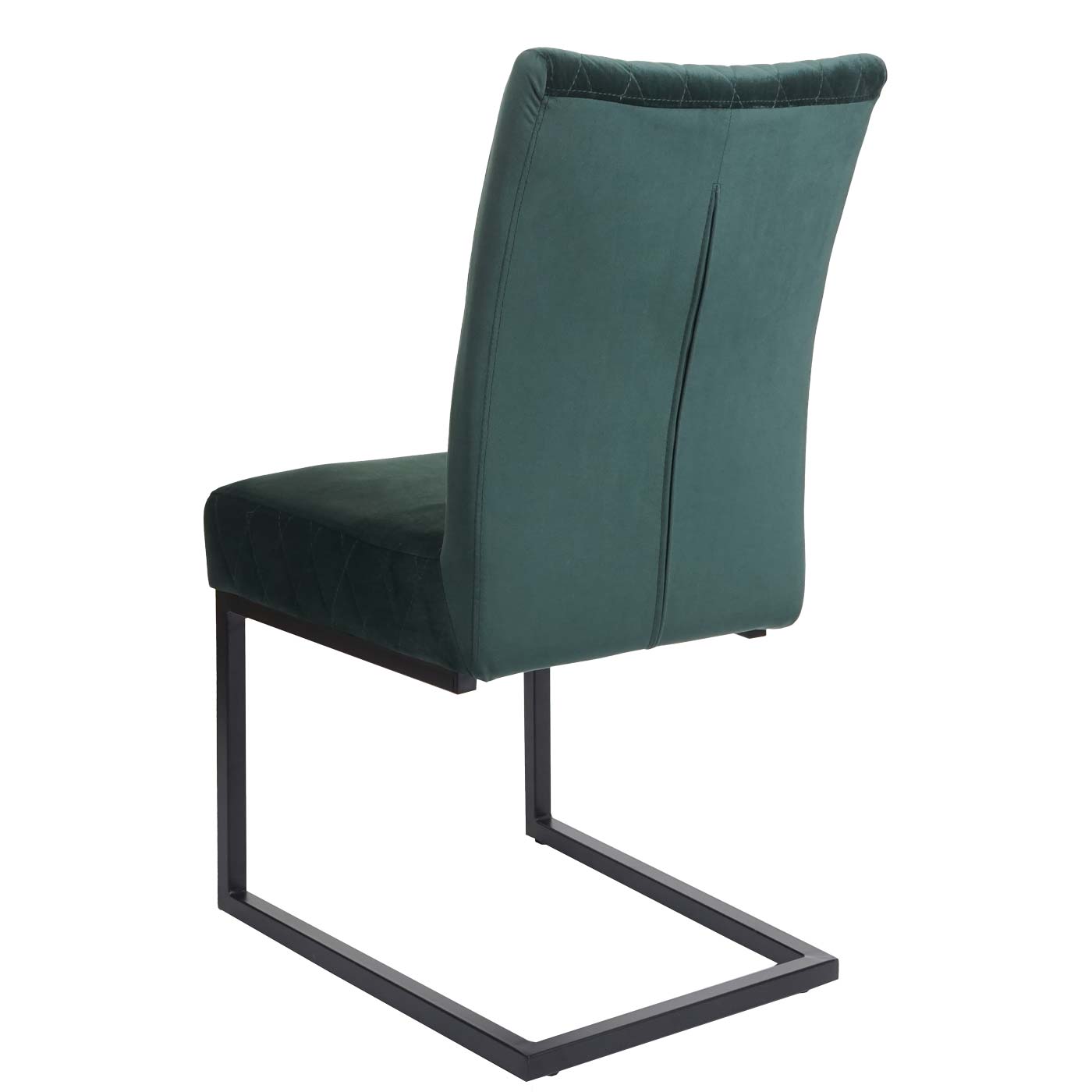 Cosmo Casa - Set van 2 Sledestoelen - Bezoekers- & Vergaderstoel - Fluweel & Gepoedercoat Staal - Groen
