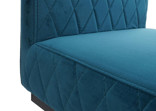 Cosmo Casa - Set van 2 Sledestoelen - Bezoekers- & Vergaderstoel - Fluweel & Gepoedercoat Staal - Turkooisblauw