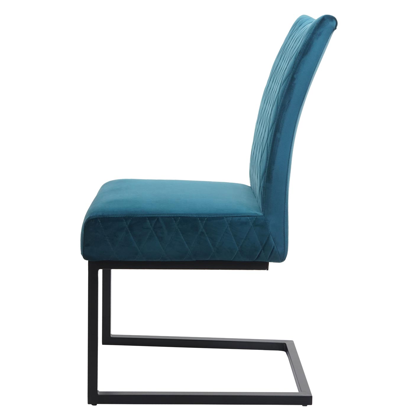 Cosmo Casa - Set van 2 Sledestoelen - Bezoekers- & Vergaderstoel - Fluweel & Gepoedercoat Staal - Turkooisblauw