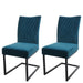 Cosmo Casa - Set van 2 Sledestoelen - Bezoekers- & Vergaderstoel - Fluweel & Gepoedercoat Staal - Turkooisblauw