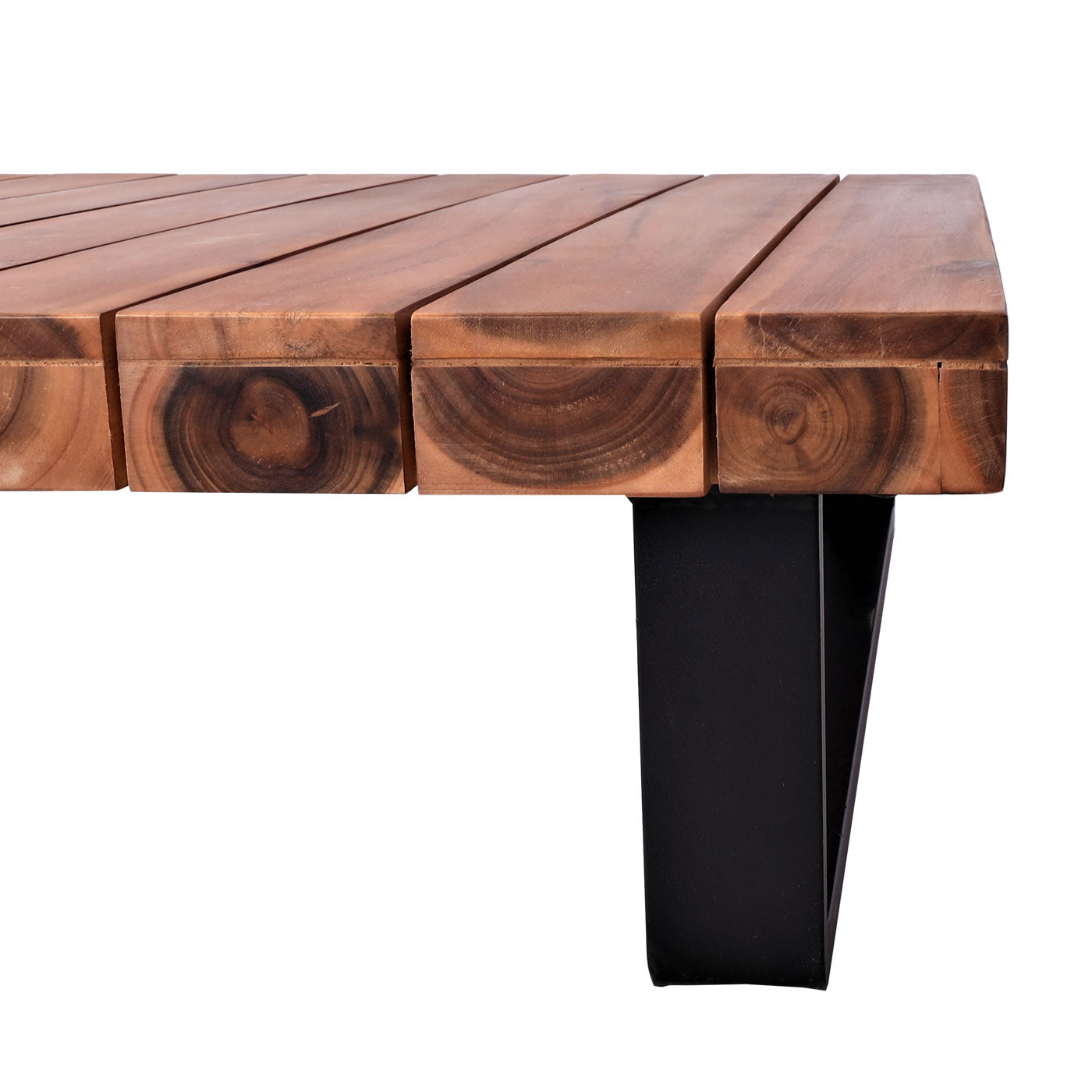 Cosmo Casa - Tuinset Zitgroep Lounge met Bank - Gesponnen Poly & Acaciahout & Aluminium - Bruin - Bekleding Crèmekleurig