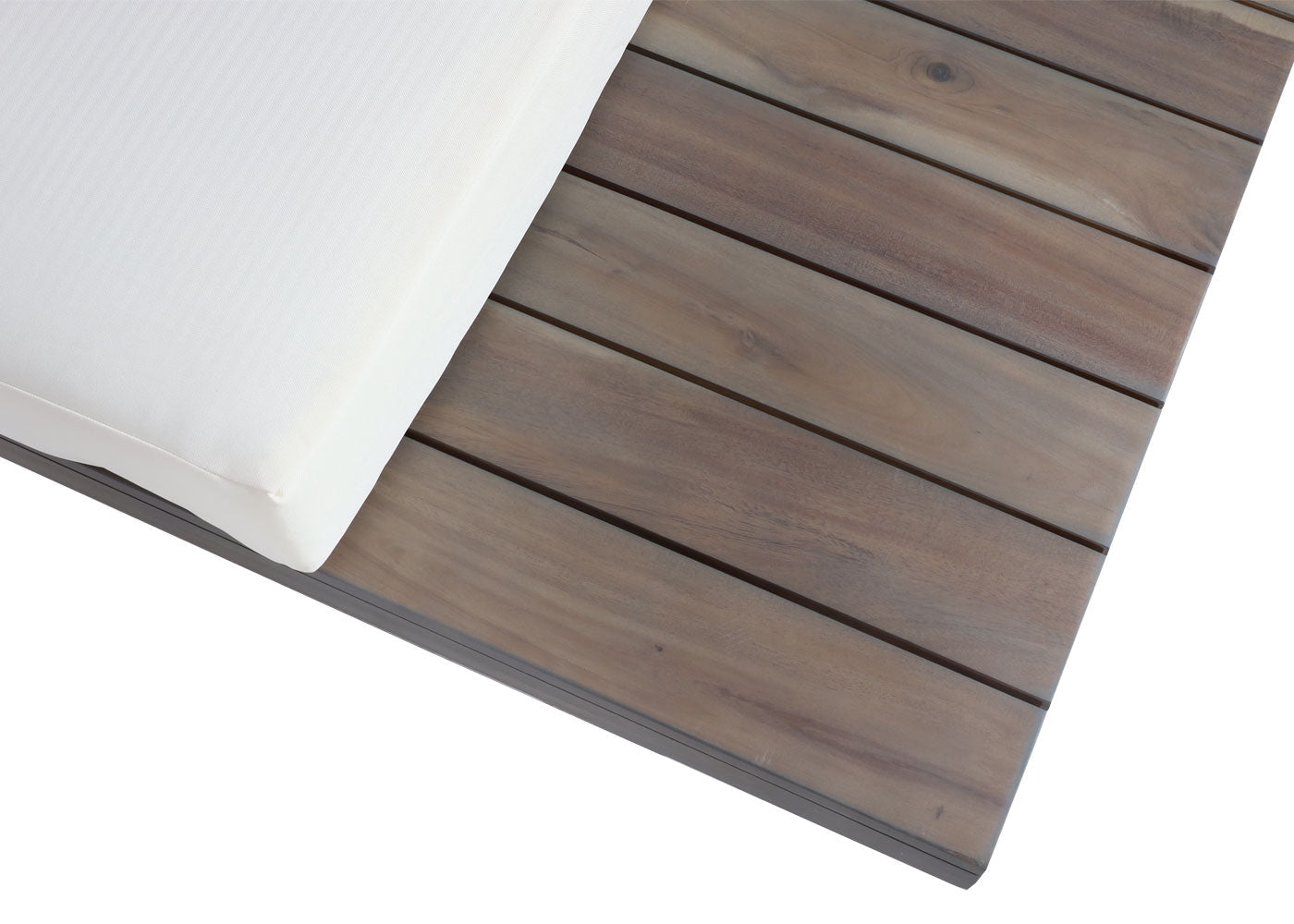 Cosmo Casa - Tuinset - Zitgroep Lounge - Gesponnen Poly & Acaciahout & Aluminium - Grijs - Bekleding Crèmewit