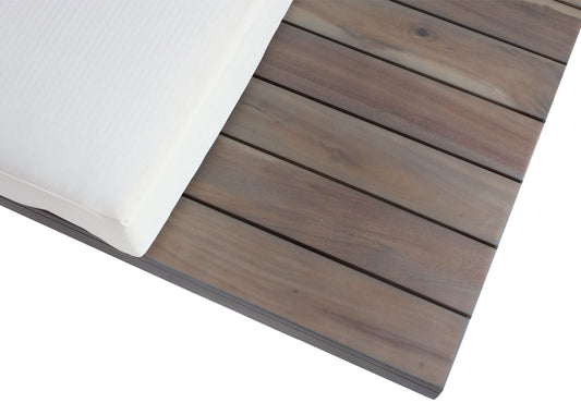 Cosmo Casa - Tuinset - Zitgroep Lounge - Gesponnen Poly & Acaciahout & Aluminium - Grijs - Bekleding Crèmewit