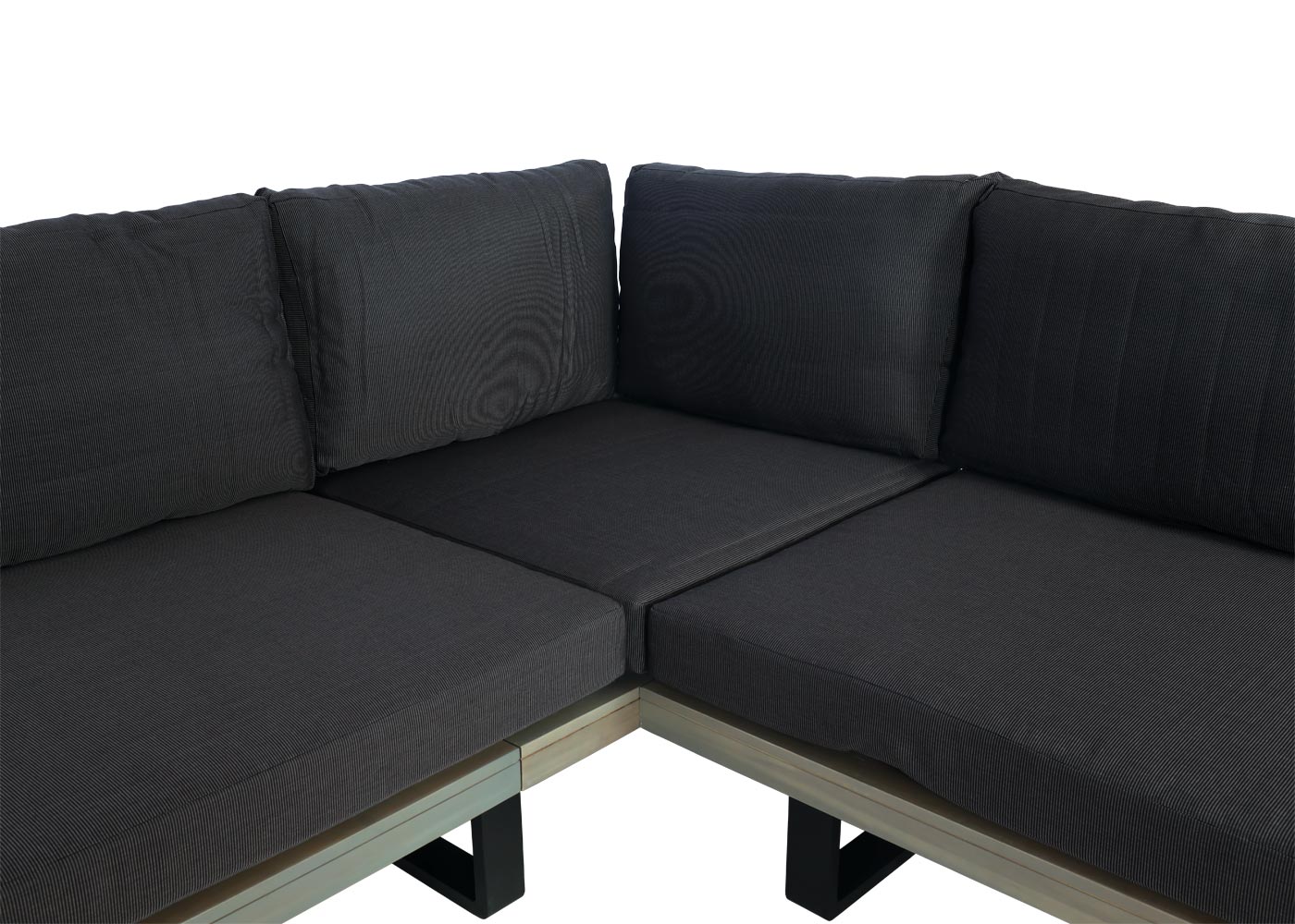 Cosmo Casa - Tuinset met Fauteuil - Loungebank - Gesponnen Poly & Aluminium - Grijs - Bekleding Donkergrijs