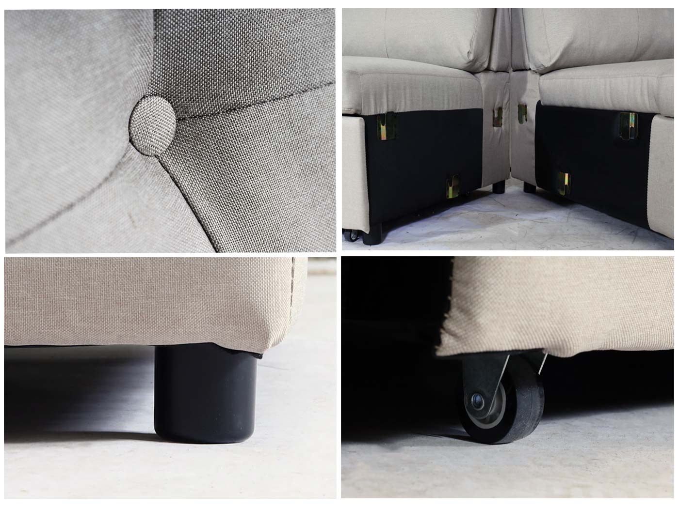 Cosmo Casa - Hoekbank met Bedbox - L-vorm - Textiel - Beige - 290 cm