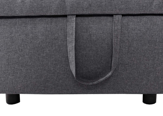 Cosmo Casa - Hoekbank met Bedbox - Nosag - Textiel - Donkergrijs - 228 cm