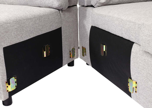 Cosmo Casa - Hoekbank met Bedbox - Nosag - Textiel - Grijs - 228 cm