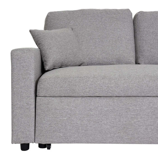 Cosmo Casa - Hoekbank met Bedbox - Nosag - Textiel - Grijs - 228 cm